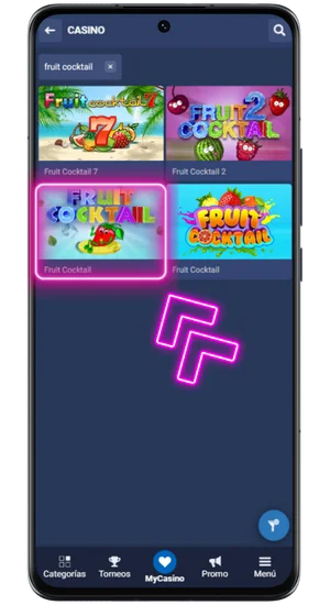 Ubica el juego Fruit Cocktail