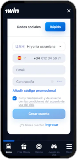 Crear una cuenta de casino